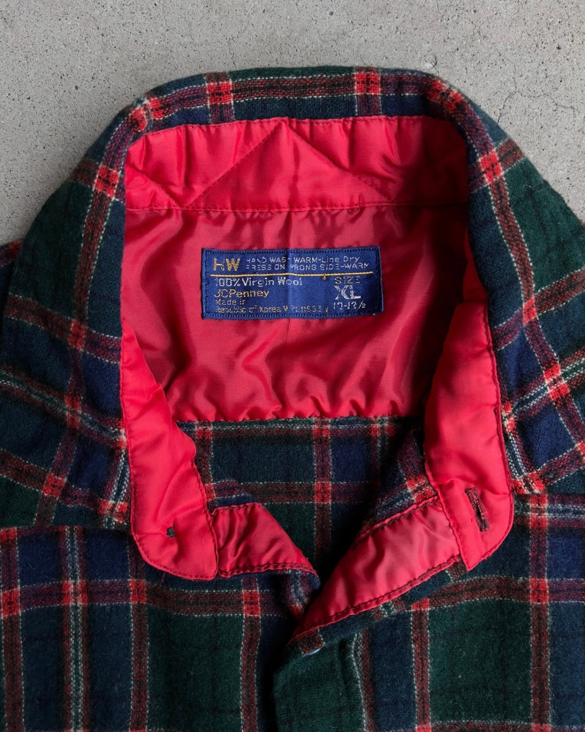 1970s Green & Red Virgin Wool Plaid Flannel Shirt  - Shop THREADCOUNT Vintage Co.