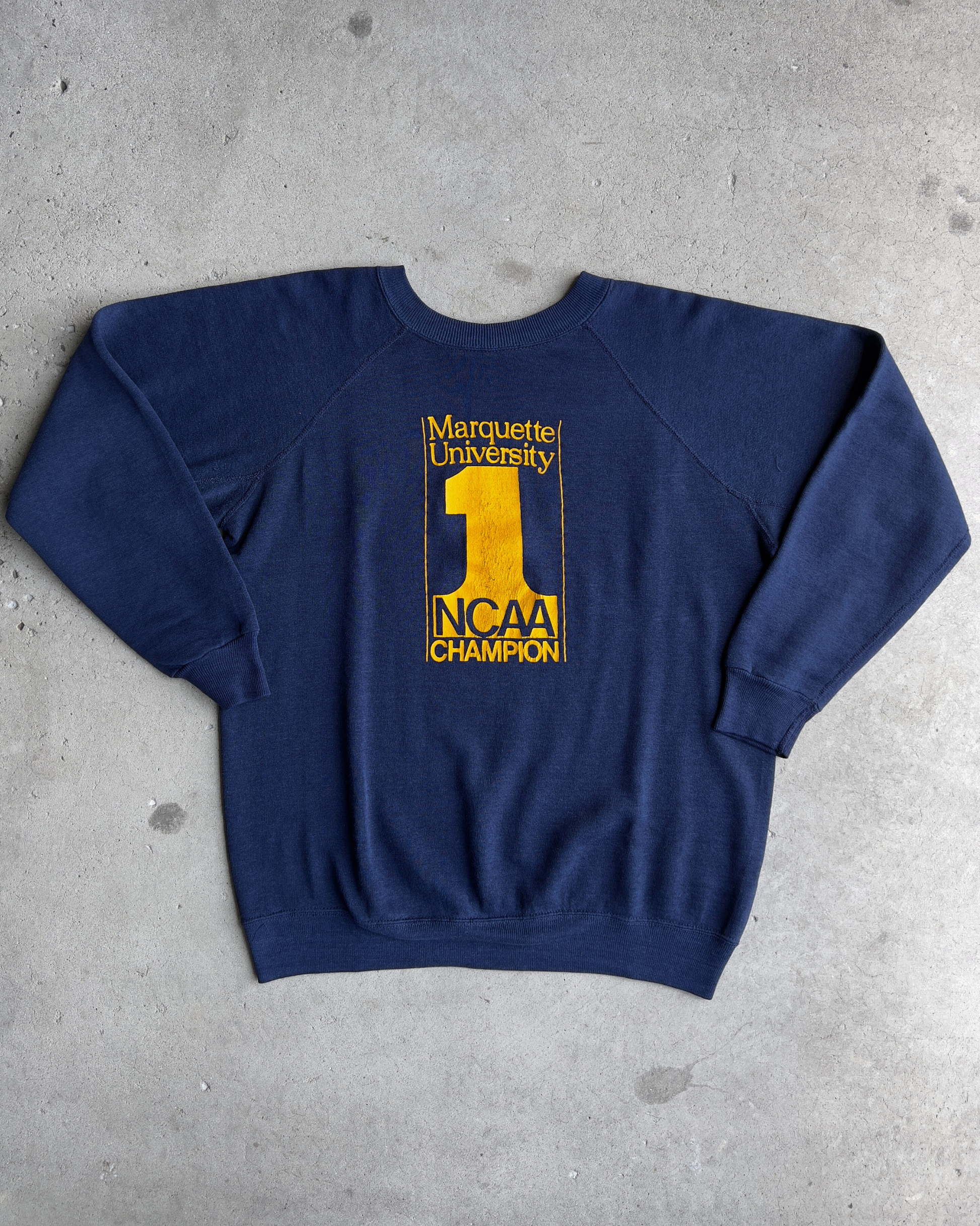 1977 Marquette University Basketball NCAA Champions Navy Sweatshirt  - Shop ThreadCount Vintage Co.