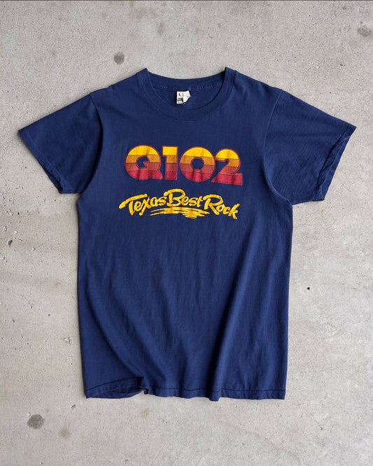 1980s Q102 Texas Best Rock Radio Graphic Tee  - Shop THREADCOUNT Vintage Co.