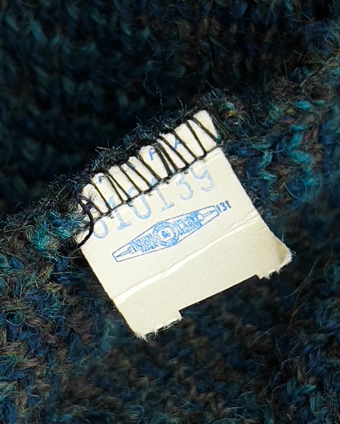 1960s Green & Blue Diamond Argyle Mohair Cardigan  - Shop ThreadCount Vintage Co.