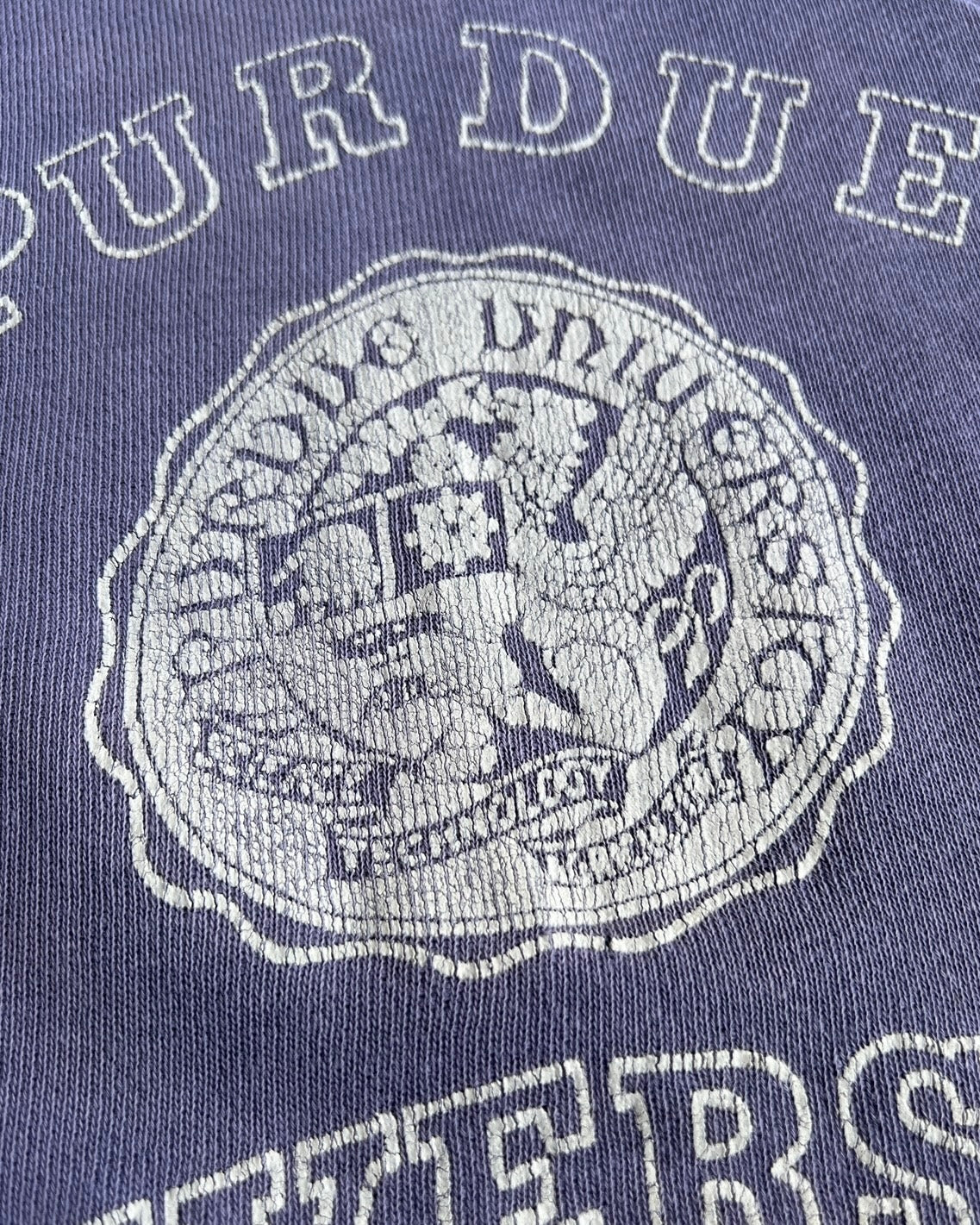 1950s Purdue University Short Sleeve Sweatshirt  - Shop ThreadCount Vintage Co.