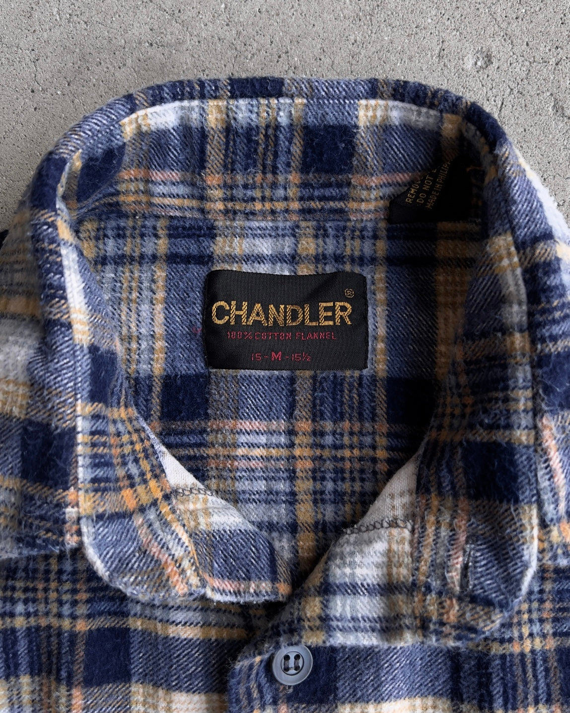 1980s Blue & Yellow Faded Cotton Plaid Flannel Shirt  - Shop THREADCOUNT Vintage Co.