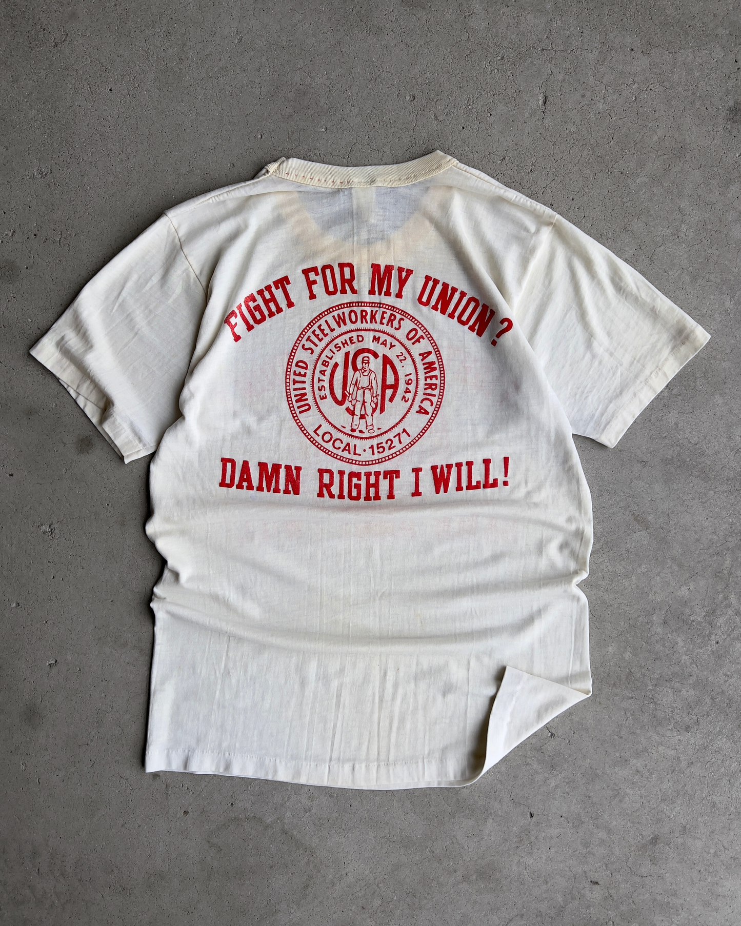 Vintage 1970s Fight For My Union United Steelworkers Protest Tee - Shop ThreadCount Vintage Co.