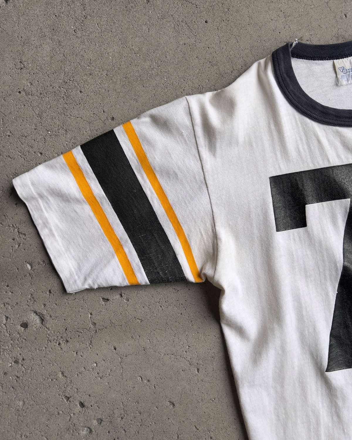 1960s White & Navy ‘76’ Cotton Football Jersey Tee  - Shop ThreadCount Vintage Co.