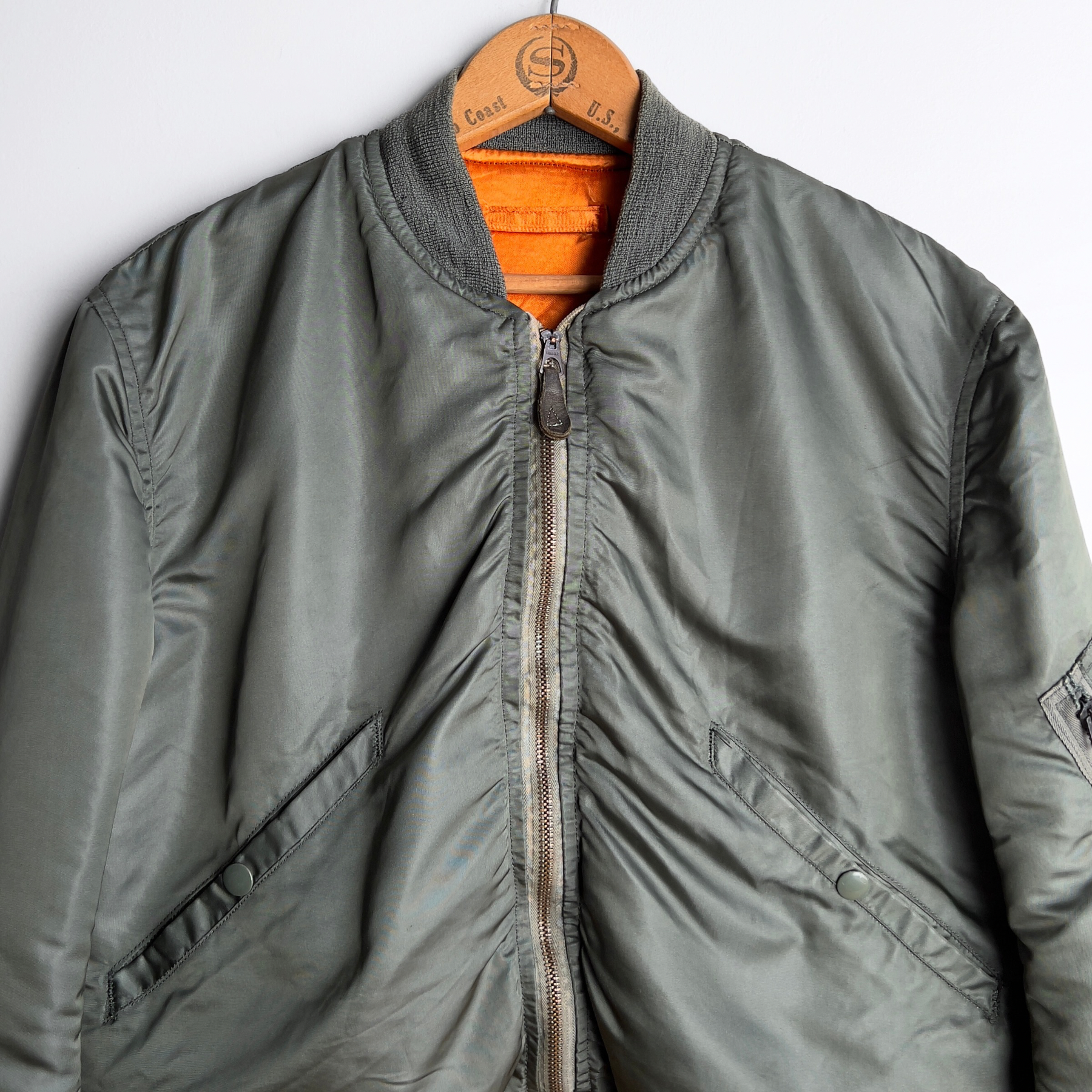 Vintage 1960s U.S. Air Force MA-1 Reversible Flight Jacket - Shop ThreadCount Vintage Co.