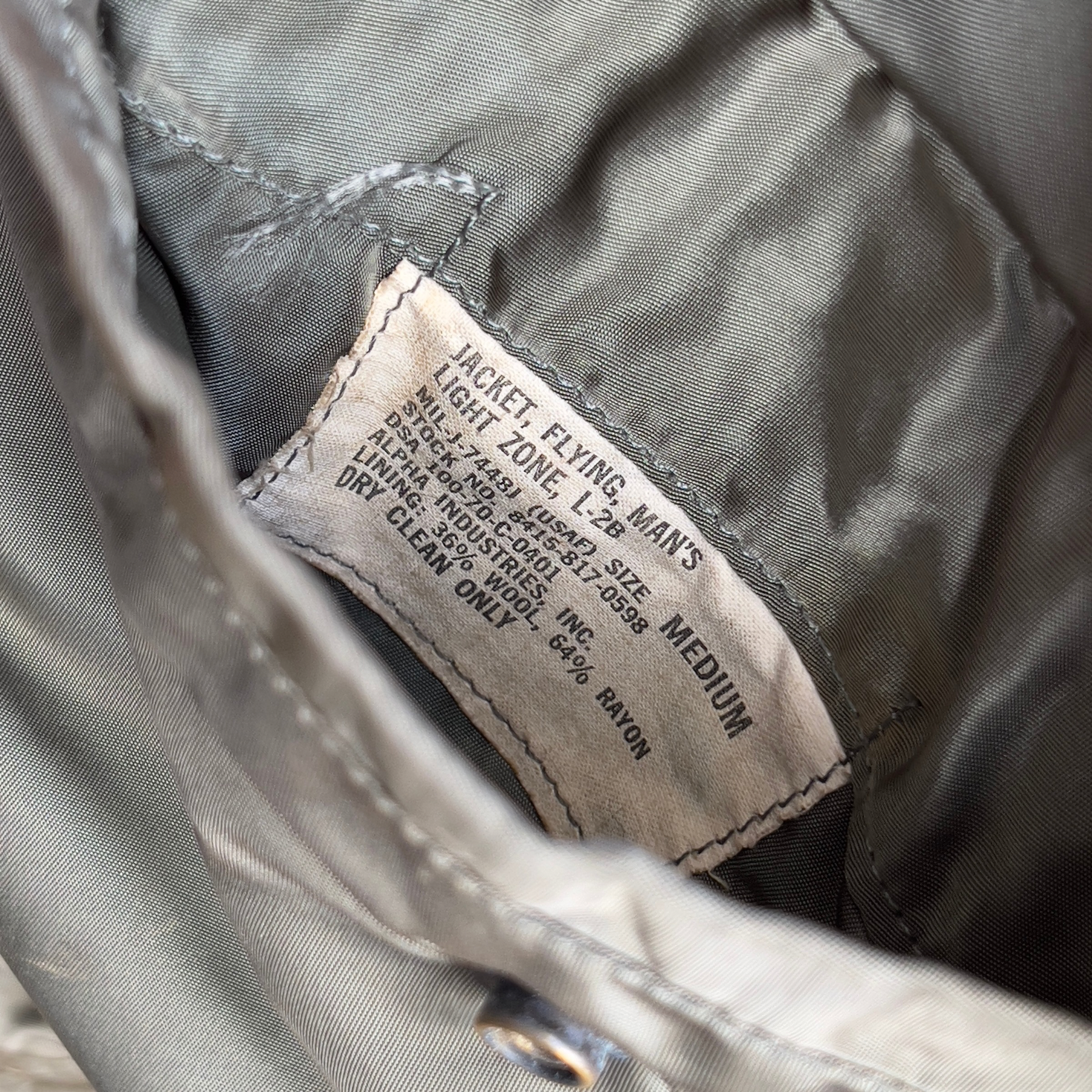 1970s U.S. Air Force MA-1 L-2B Reversible Flight Jacket  - Shop ThreadCount Vintage Co.