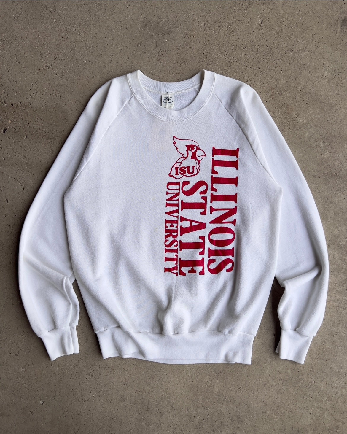 Vintage 1980s Illinois State University Redbirds Raglan Sweatshirt - Shop ThreadCount Vintage Co.