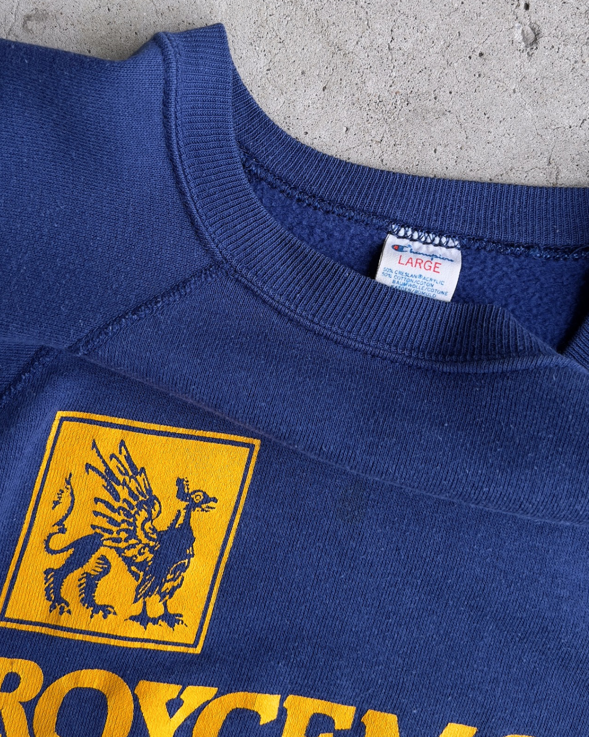 1980s Roycemore School Navy Blue Raglan Sweatshirt  - Shop ThreadCount Vintage Co.