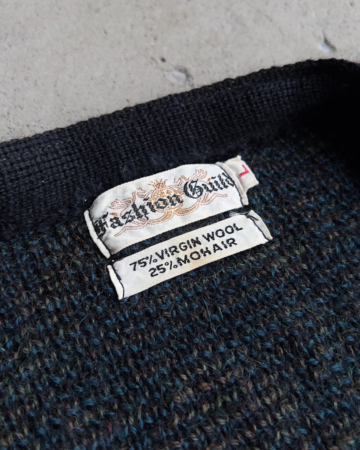 1960s Black & Blue Diamond Argyle Mohair Cardigan  - Shop ThreadCount Vintage Co.