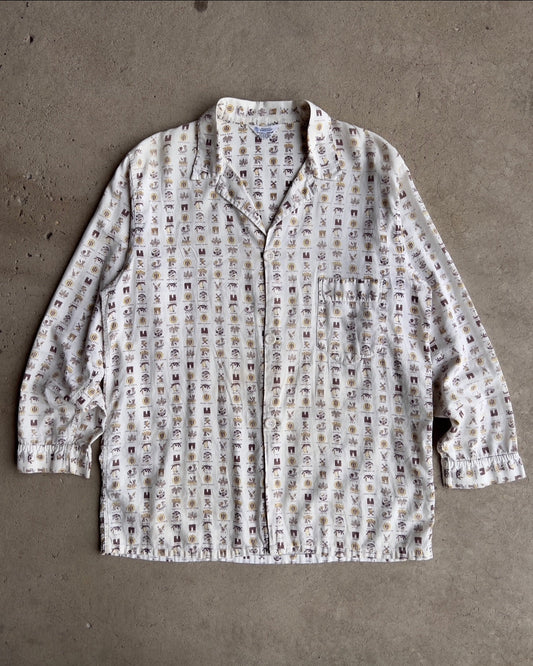 1960s Country Crests Print Button Up Shirt  - Shop THREADCOUNT Vintage Co.