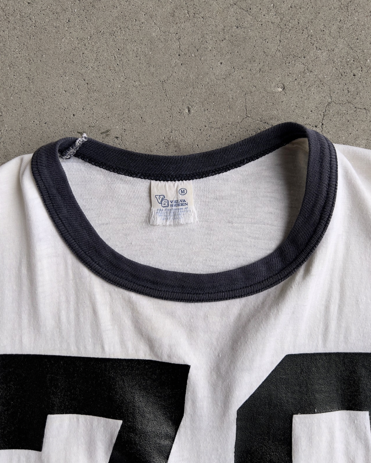 1960s White & Navy ‘76’ Cotton Football Jersey Tee  - Shop ThreadCount Vintage Co.
