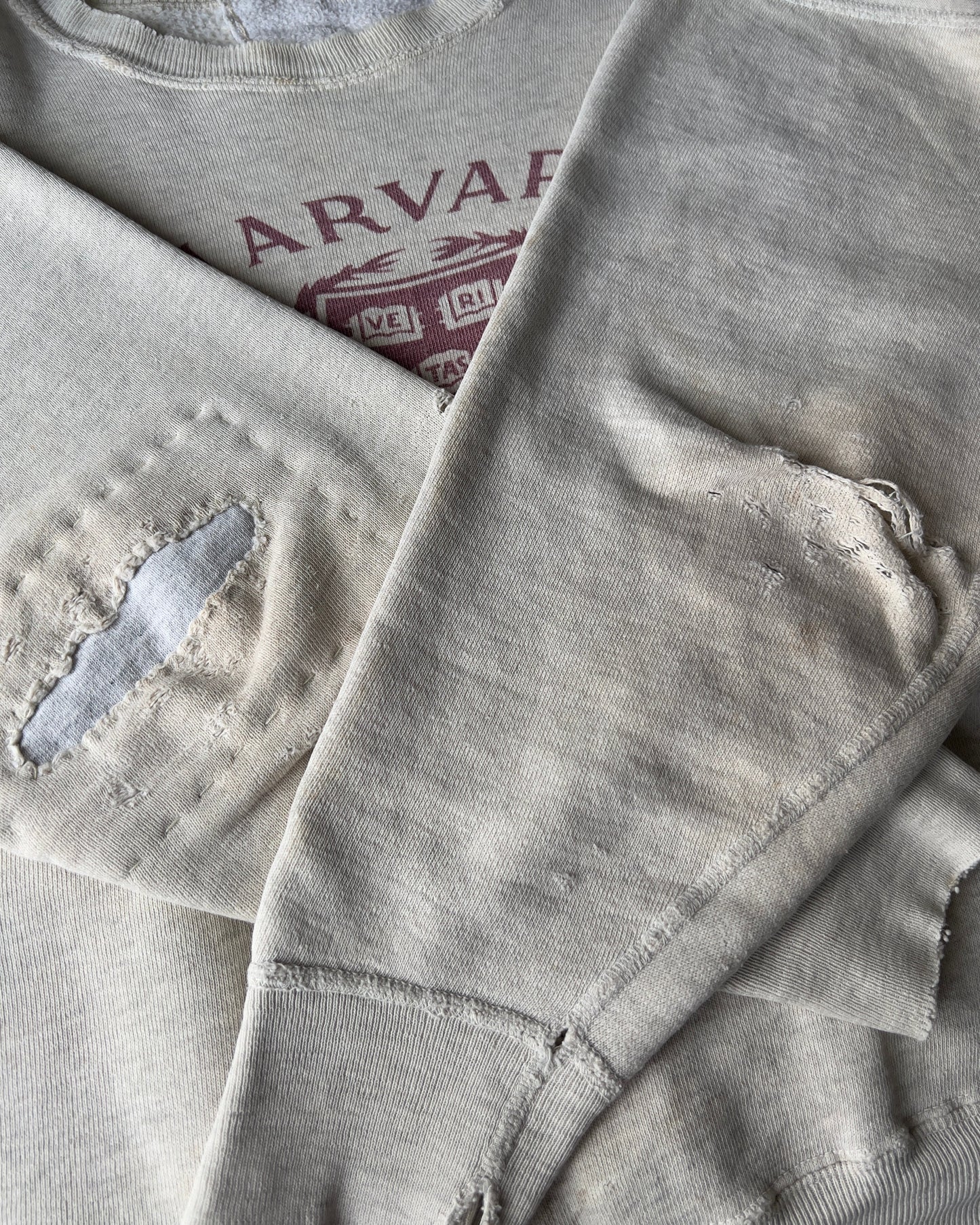 1960s Harvard University Veritas Repaired Cotton Sweatshirt - Shop ThreadCount Vintage Co.