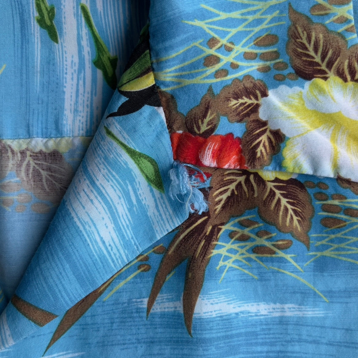 1970s Floral Fish Print Rayon Hawaiian Shirt - Shop ThreadCount Vintage Co.