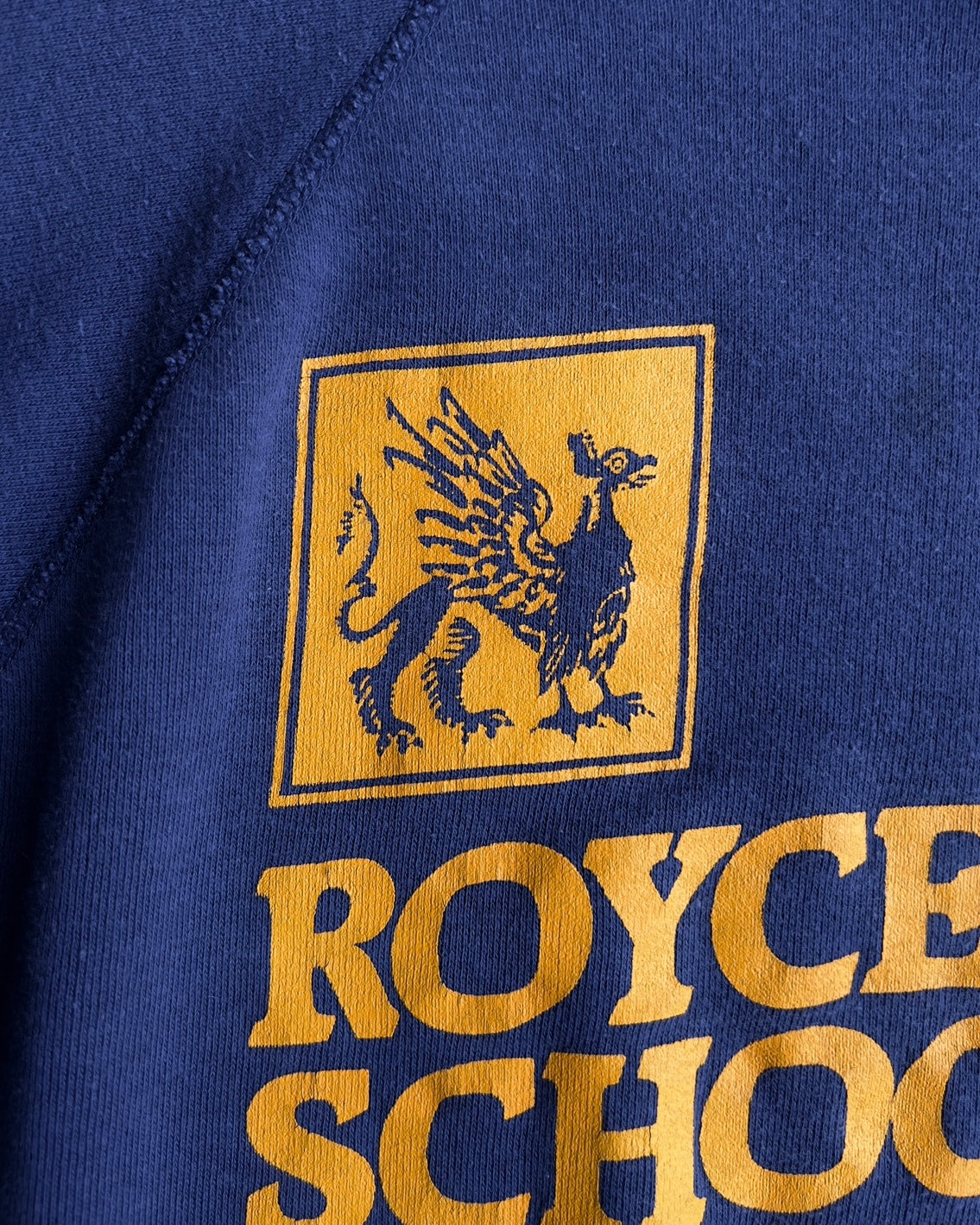 1980s Roycemore School Navy Blue Raglan Sweatshirt  - Shop ThreadCount Vintage Co.