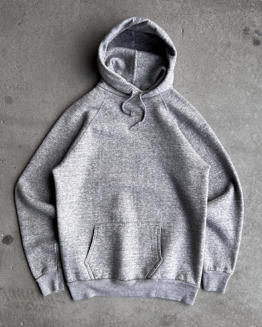 1980s Natural Grey Blank Fleece Raglan Hoodie  - Shop ThreadCount Vintage Co.