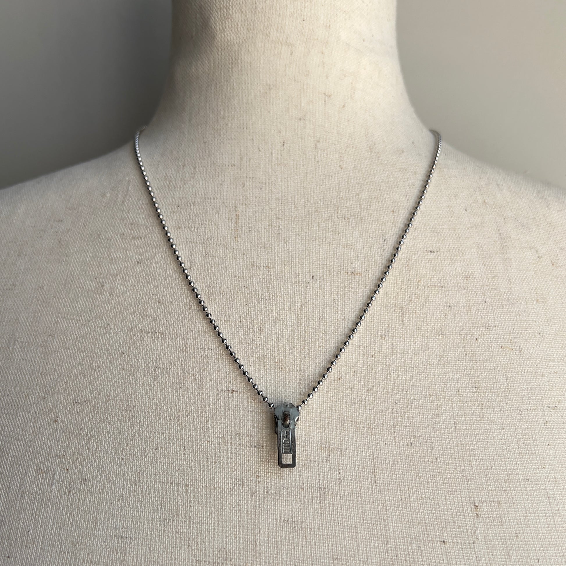 Vintage Zipper Chain Bead Link Necklace  - Shop THREADCOUNT Vintage Co.