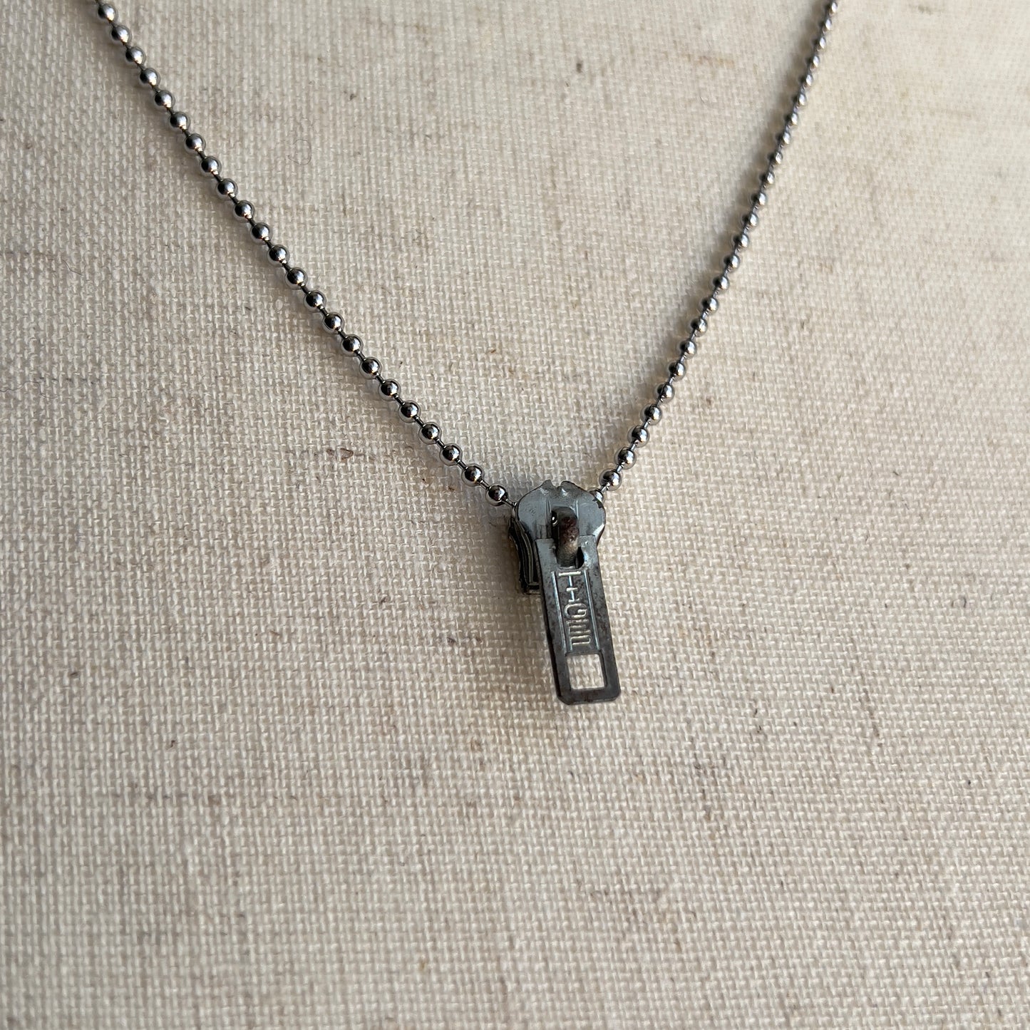 Vintage Zipper Chain Bead Link Necklace - Shop ThreadCount Vintage Co.