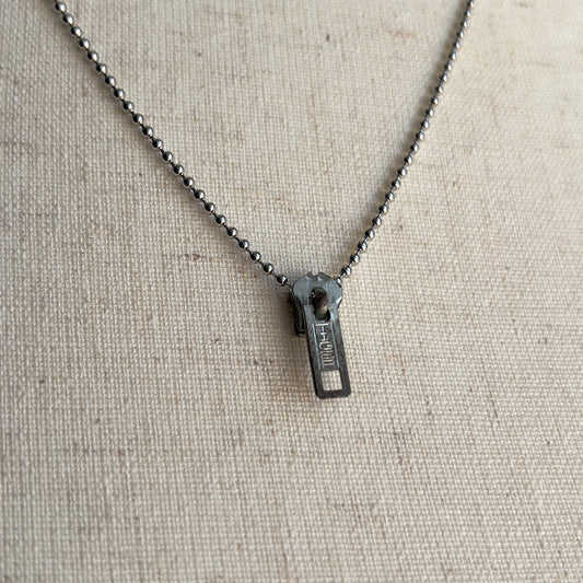 Vintage Zipper Chain Bead Link Necklace  - Shop THREADCOUNT Vintage Co.