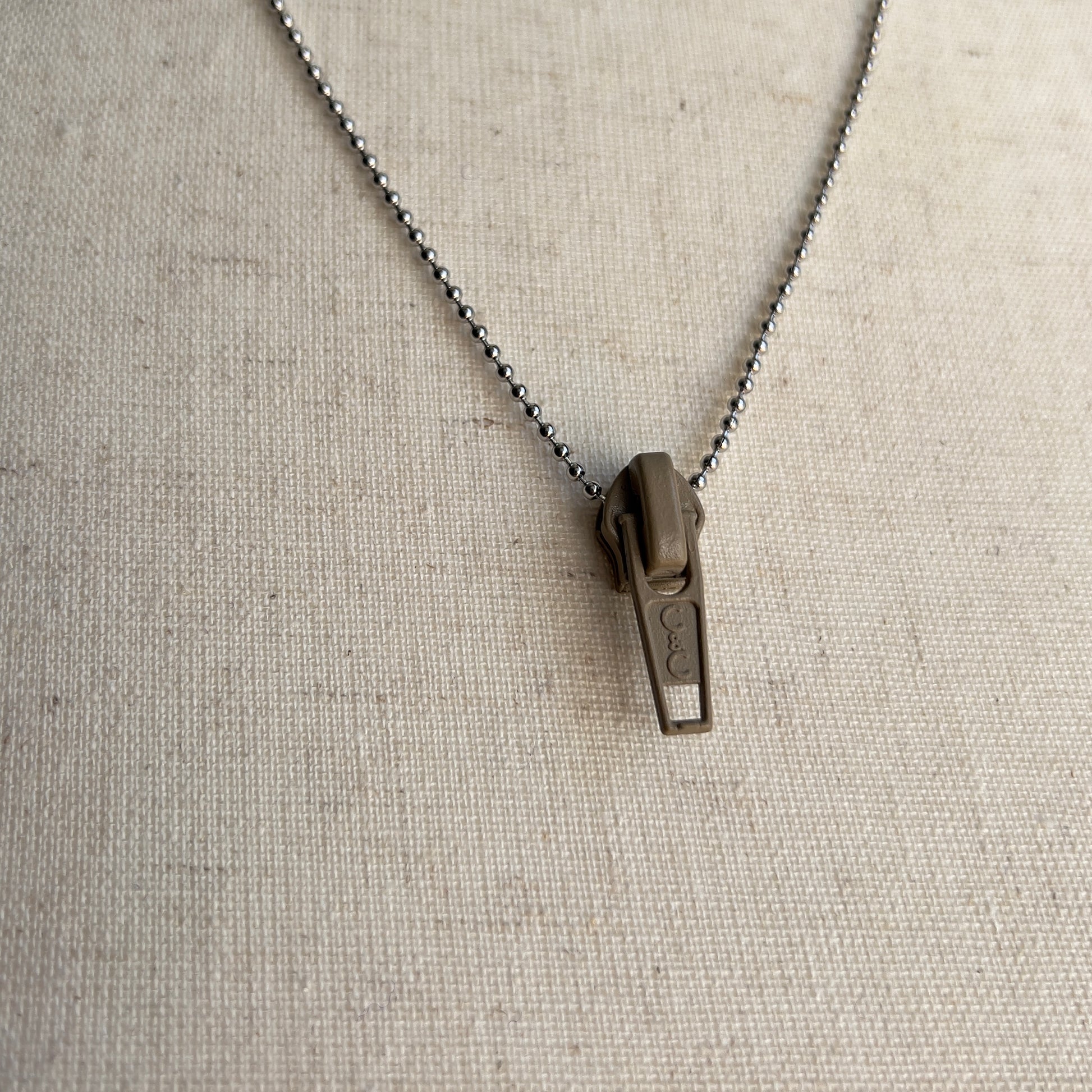 Vintage Zipper Chain Bead Link Necklace  - Shop THREADCOUNT Vintage Co.