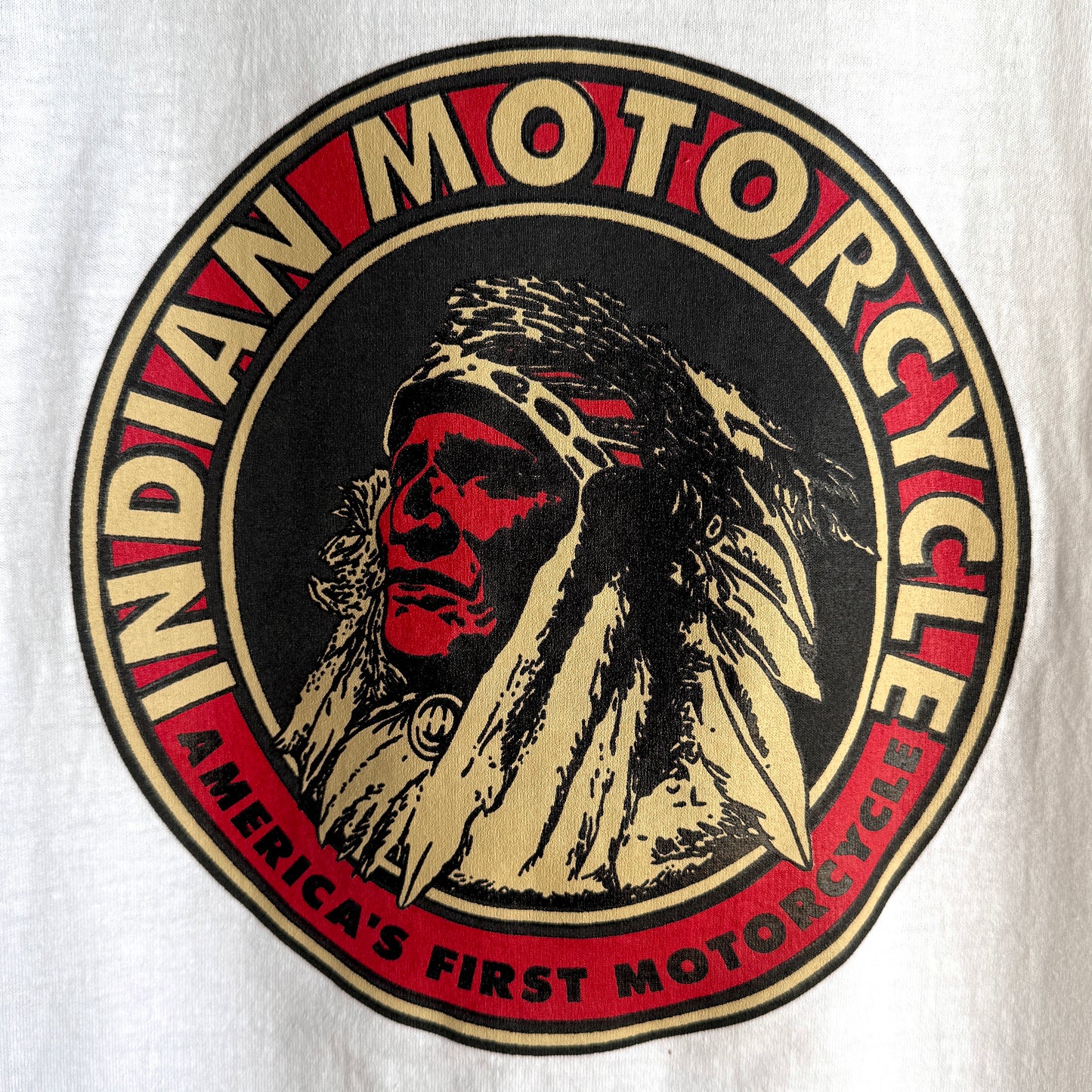 Vintage 1990s Indian Motorcycles Chief Head White Graphic Tee - Shop ThreadCount Vintage Co.