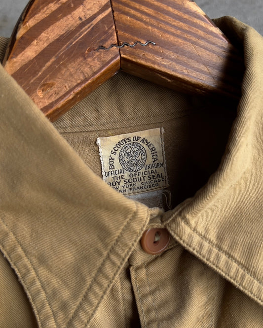 1950s Boy Scouts Khaki Uniform Shirt  - Shop ThreadCount Vintage Co.