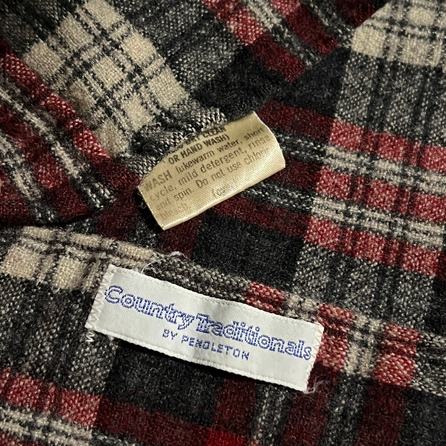1980s Red & Black Virgin Wool Plaid Flannel Shirt - Shop ThreadCount Vintage Co.