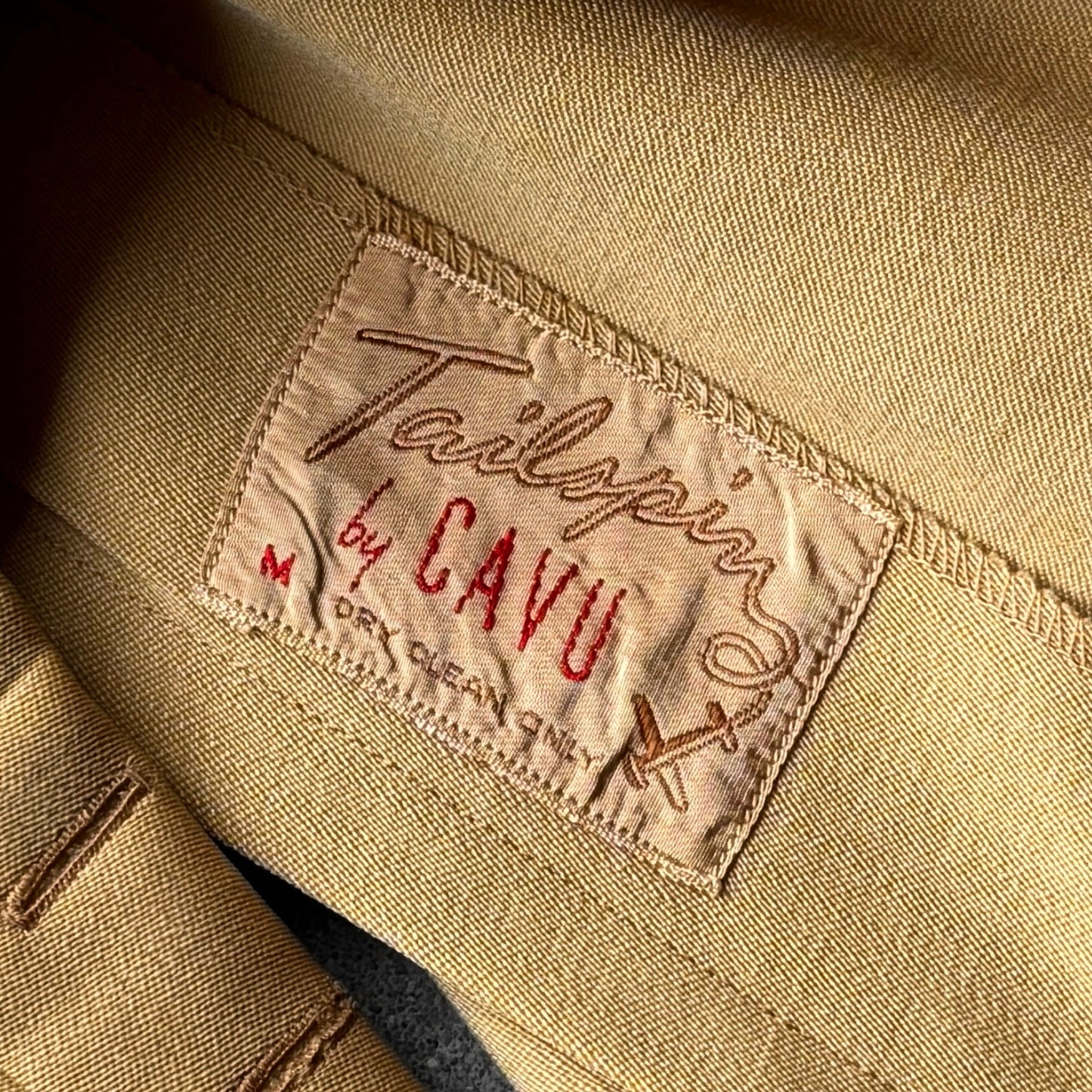 Vintage 1940s Yellow Western Diagonal Zip Up Gabardine Shirt - Shop ThreadCount Vintage Co.