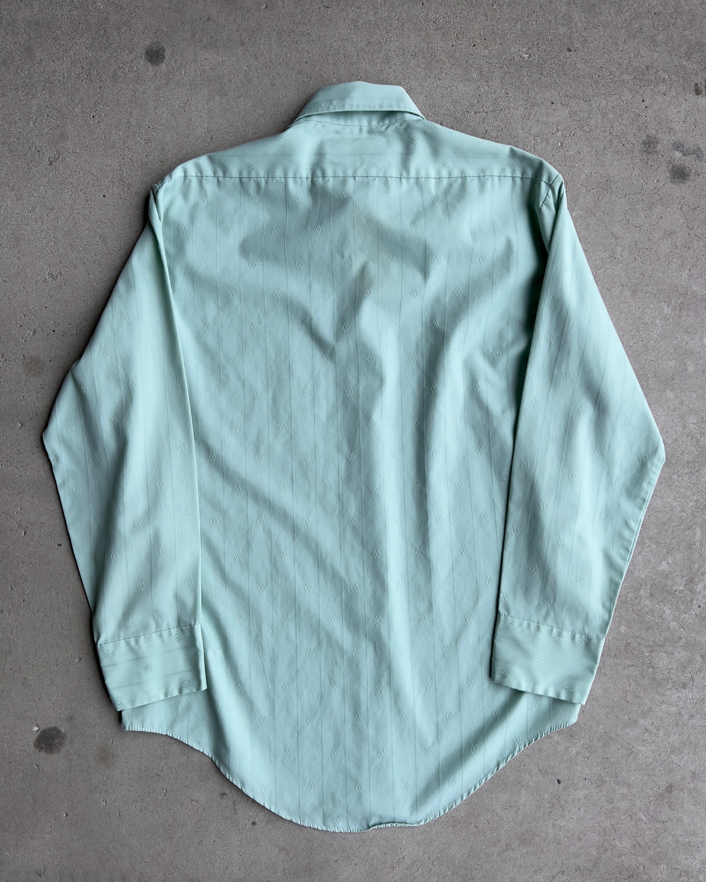 1970s Green Monogram Pattern Dress Shirt - Shop ThreadCount Vintage Co.