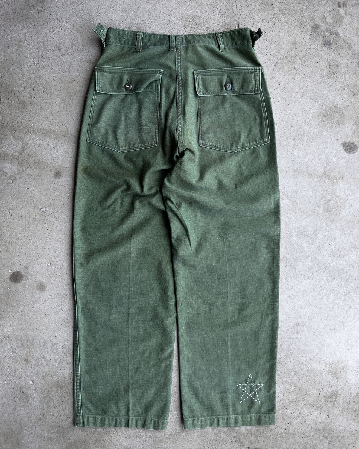 1960s OG 107 Military Green Custom Fatigue Pants - Shop ThreadCount Vintage Co.