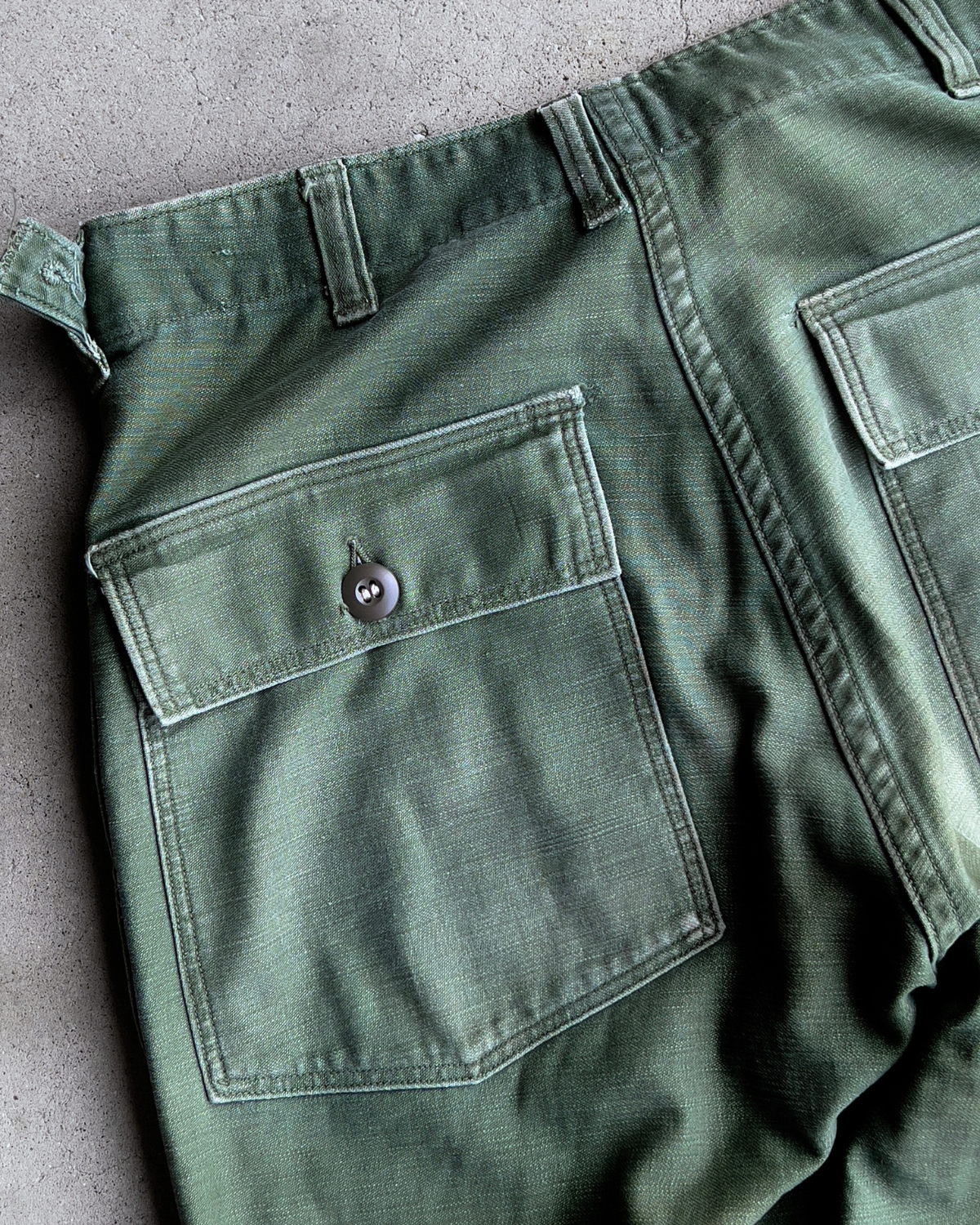 1960s OG 107 Military Green Custom Fatigue Pants - Shop ThreadCount Vintage Co.