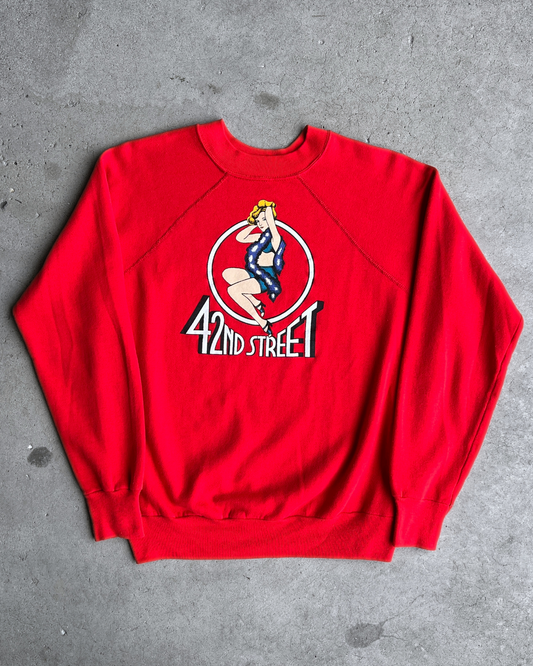 1980s 42nd Street Chicago Musical Red Sweatshirt  - Shop THREADCOUNT Vintage Co.