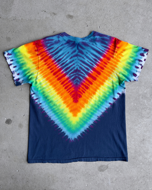 1970s Navy Blue & Rainbow Tie Dye Tee  - Shop ThreadCount Vintage Co.