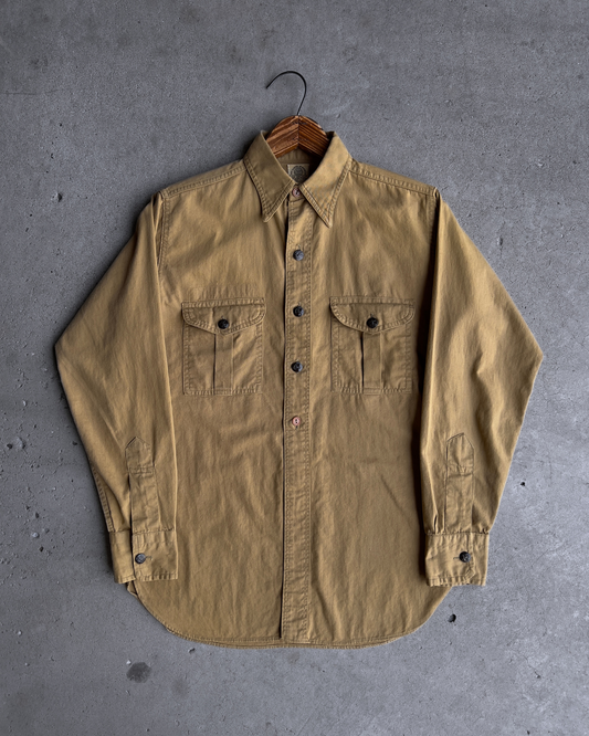 1950s Boy Scouts Khaki Uniform Shirt  - Shop ThreadCount Vintage Co.