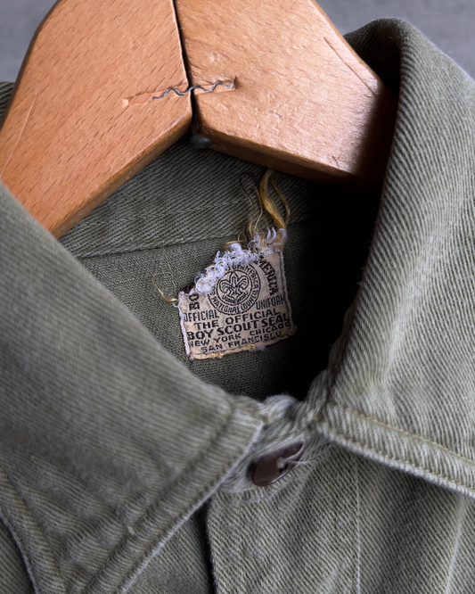 1950s Boy Scouts Green Uniform Shirt  - Shop ThreadCount Vintage Co.