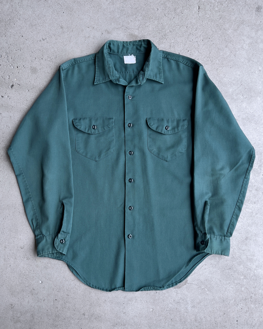 1960s Oshkosh Ocean Green Mechanics Shirt  - Shop ThreadCount Vintage Co.