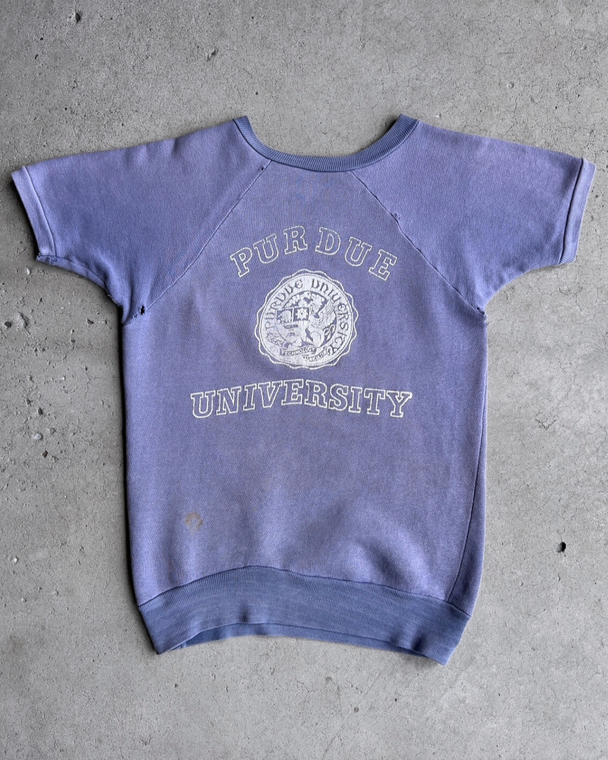 1950s Purdue University Short Sleeve Sweatshirt - Shop ThreadCount Vintage Co.