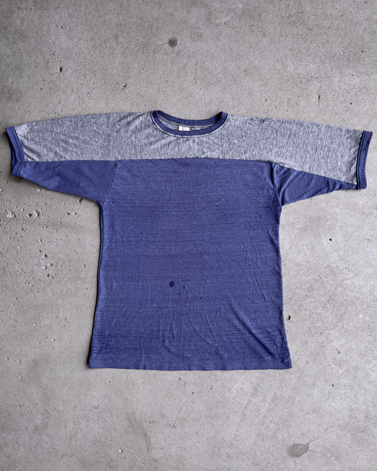 1970s Blue & Grey Distressed Jersey Tee  - Shop ThreadCount Vintage Co.