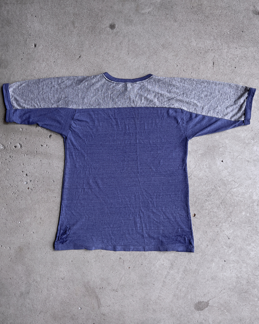 1970s Blue & Grey Distressed Jersey Tee  - Shop ThreadCount Vintage Co.