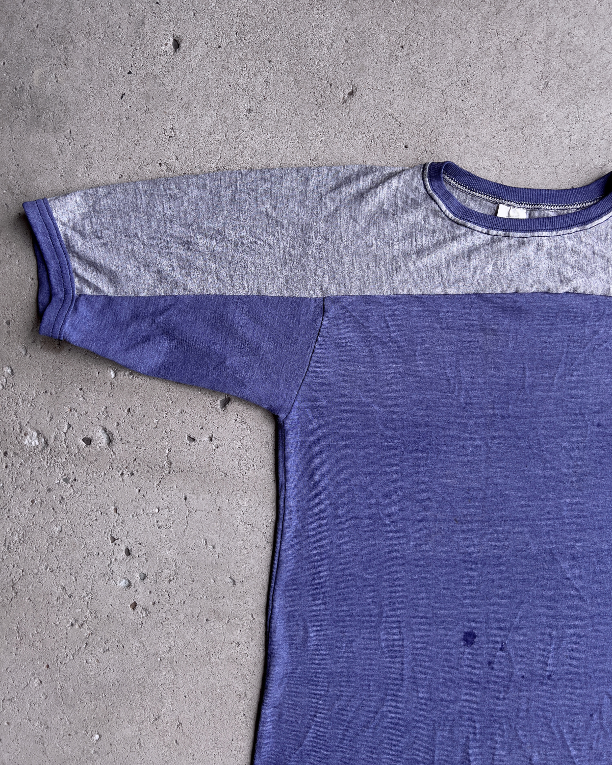 1970s Blue & Grey Distressed Jersey Tee  - Shop ThreadCount Vintage Co.