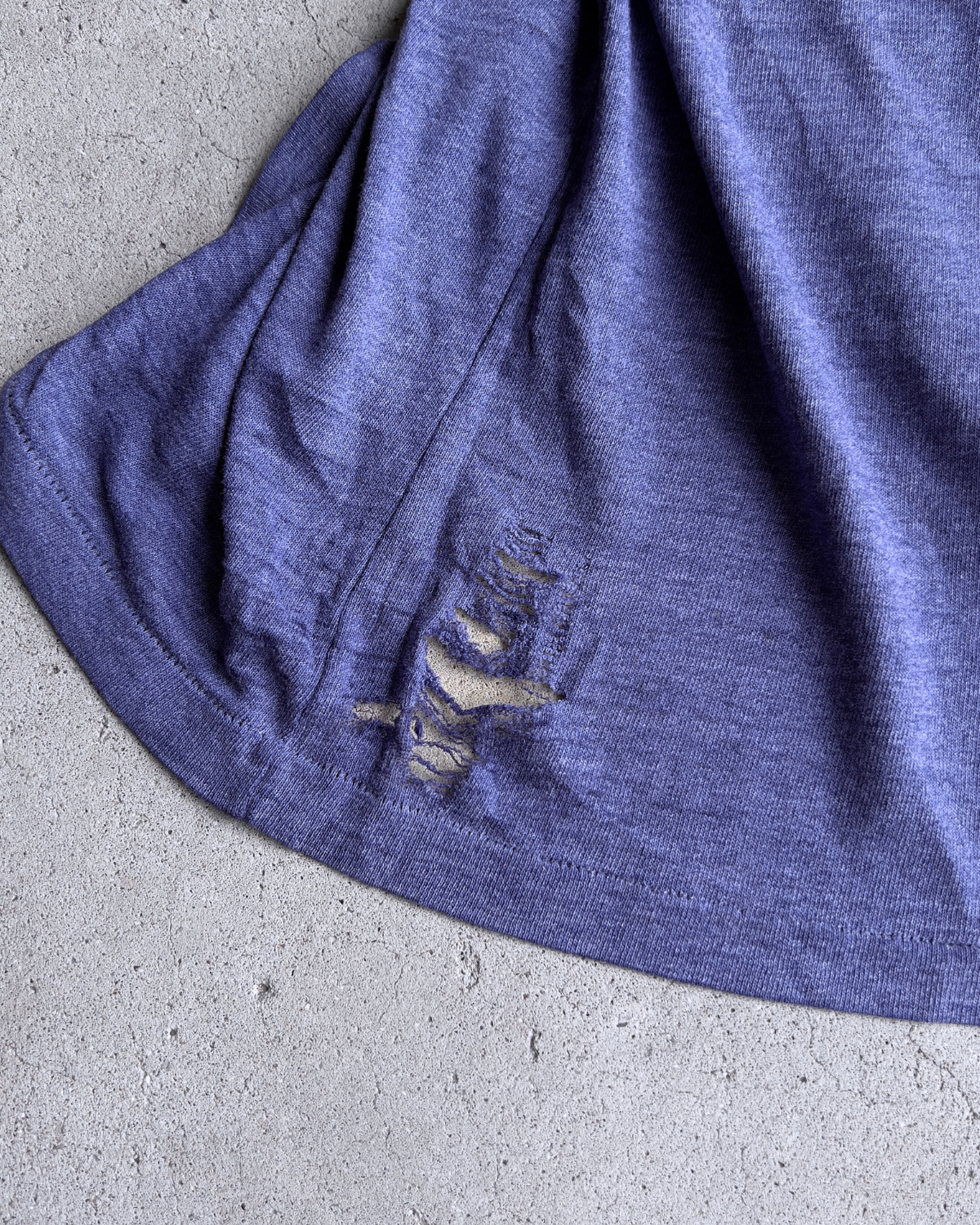 Vintage 1970s Blue & Grey Distressed Jersey Tee - Shop ThreadCount Vintage Co.