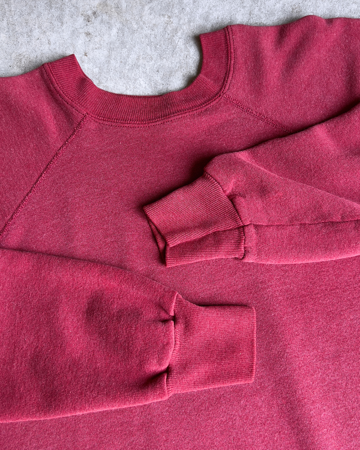 1980s Faded Maroon Blank Raglan Sweatshirt - Shop ThreadCount Vintage Co.