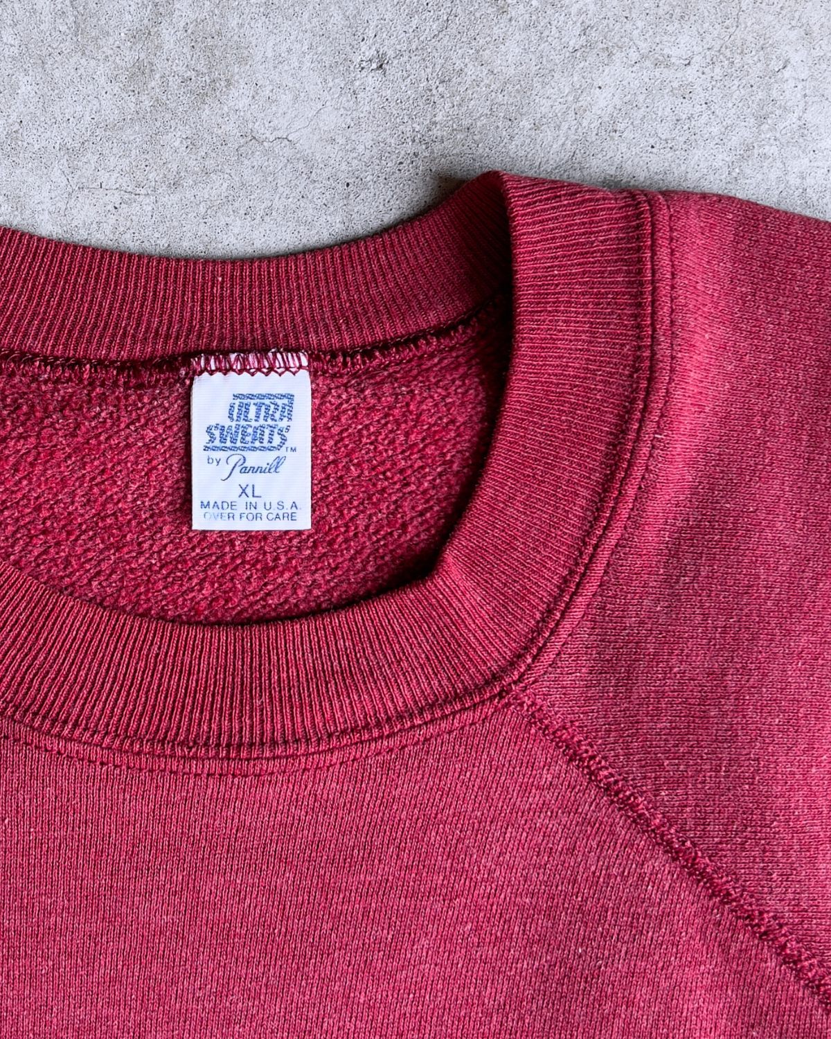 1980s Faded Maroon Blank Raglan Sweatshirt - Shop ThreadCount Vintage Co.