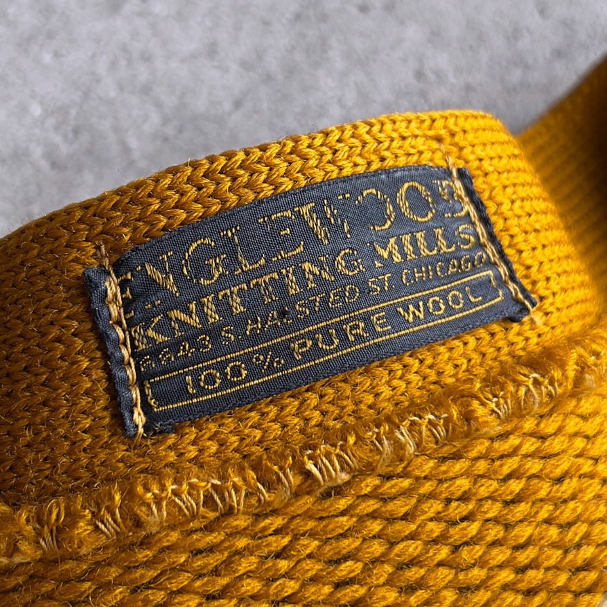 1960s Chicago Vocational Golden Wool Letterman Cardigan  - Shop ThreadCount Vintage Co.
