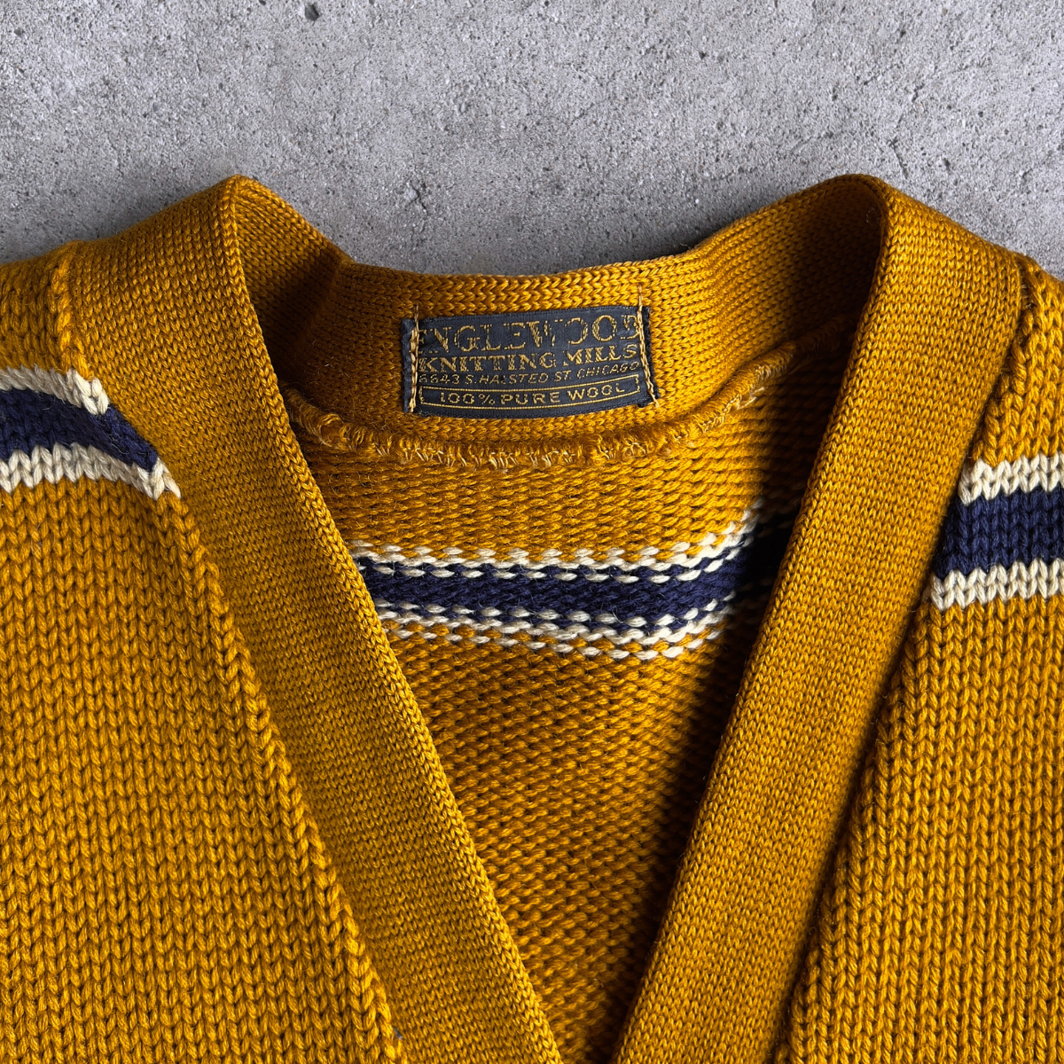 1960s Chicago Vocational Golden Wool Letterman Cardigan  - Shop ThreadCount Vintage Co.