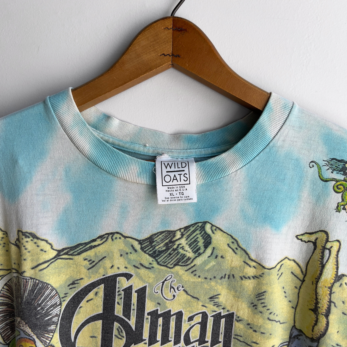 1995 Allman Brother Band All Over Print Tie Dye Tour Tee  - Shop ThreadCount Vintage Co.