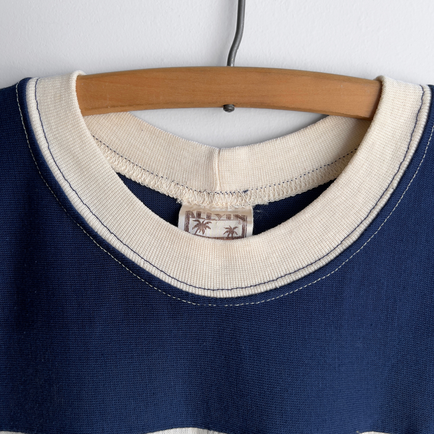 1970s San Francisco Navy & White Faded Jersey Tee - Shop ThreadCount Vintage Co.