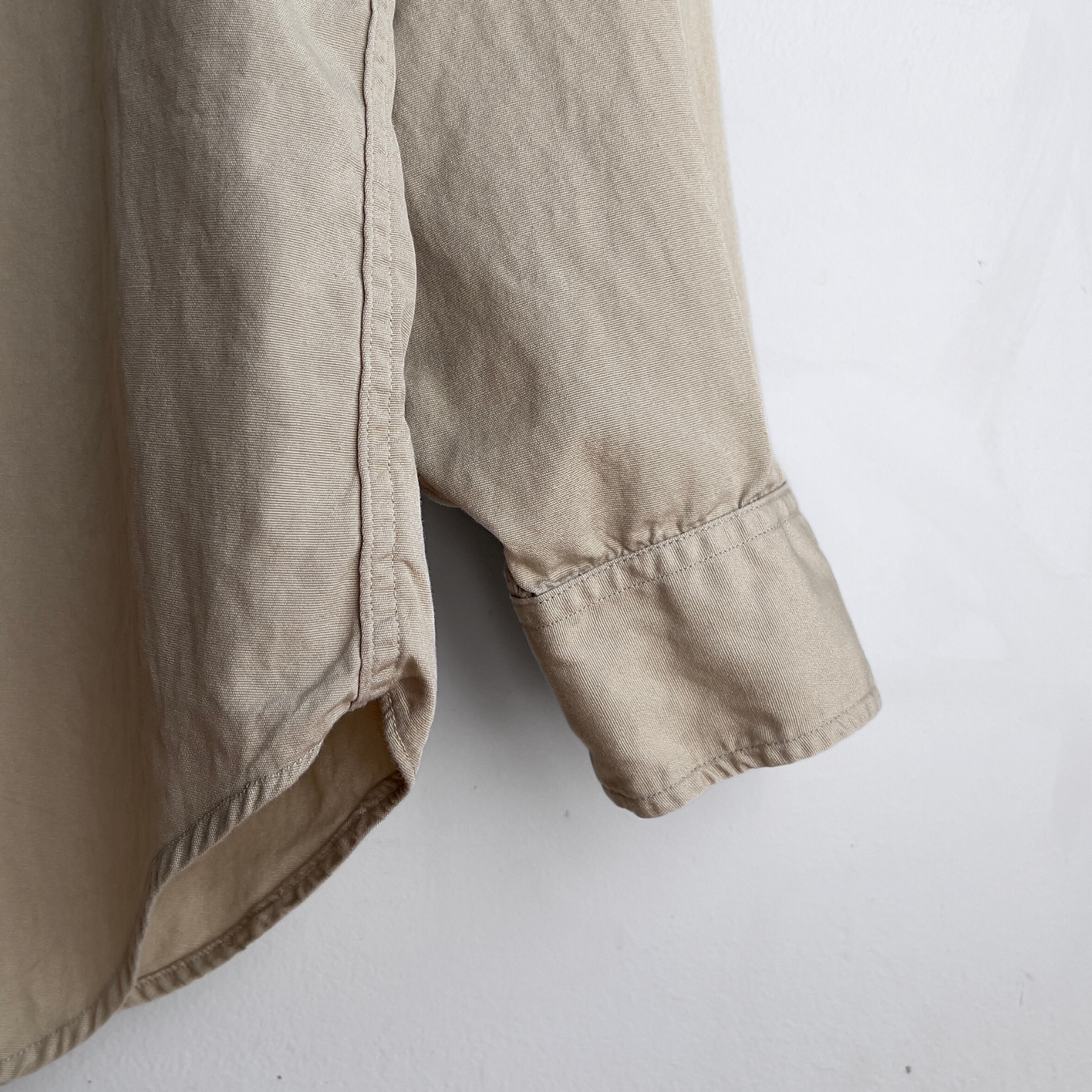 1950s Military Tan Cotton Poplin Dress Shirt  - Shop ThreadCount Vintage Co.