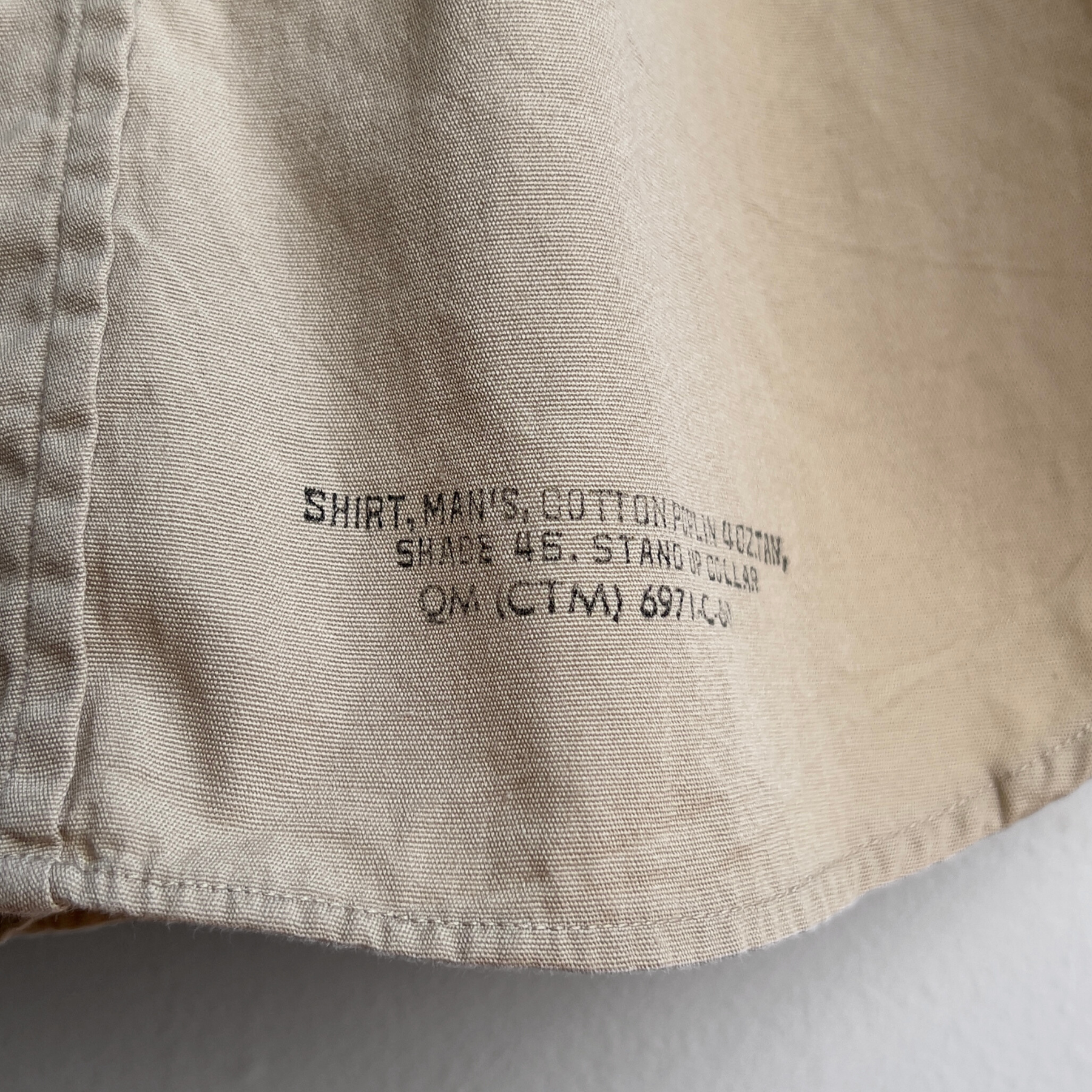 1950s Military Tan Cotton Poplin Dress Shirt  - Shop ThreadCount Vintage Co.
