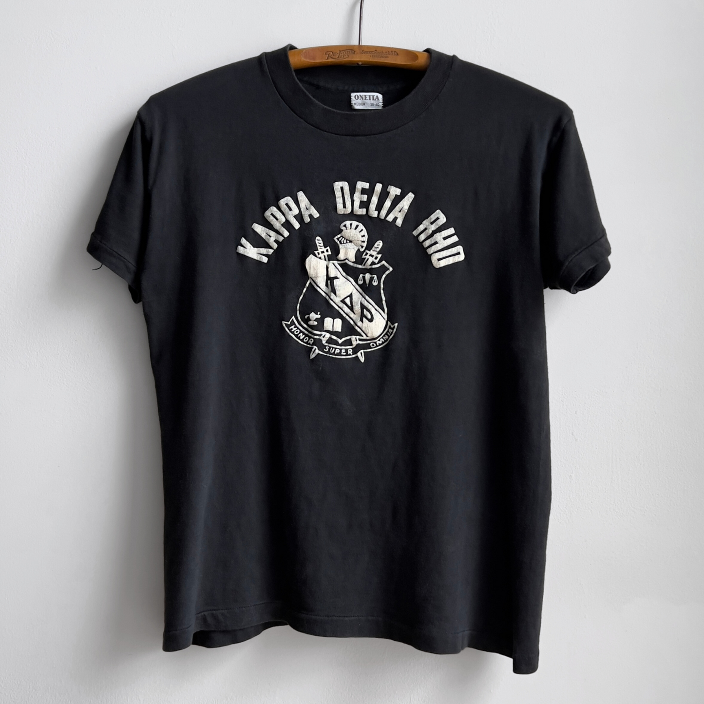 Vintage 1950s Kappa Delta Rho Fraternity Black Cotton Tee - Shop ThreadCount Vintage Co.