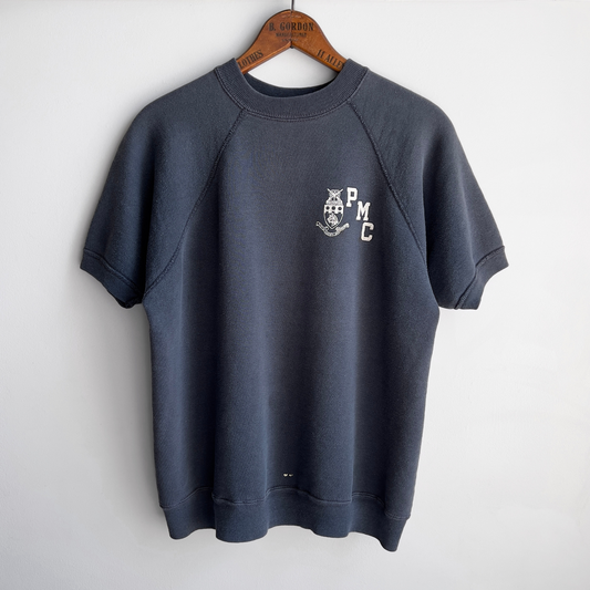 1960s Pennsylvania Military College Short Sleeve Sweatshirt  - Shop ThreadCount Vintage Co.